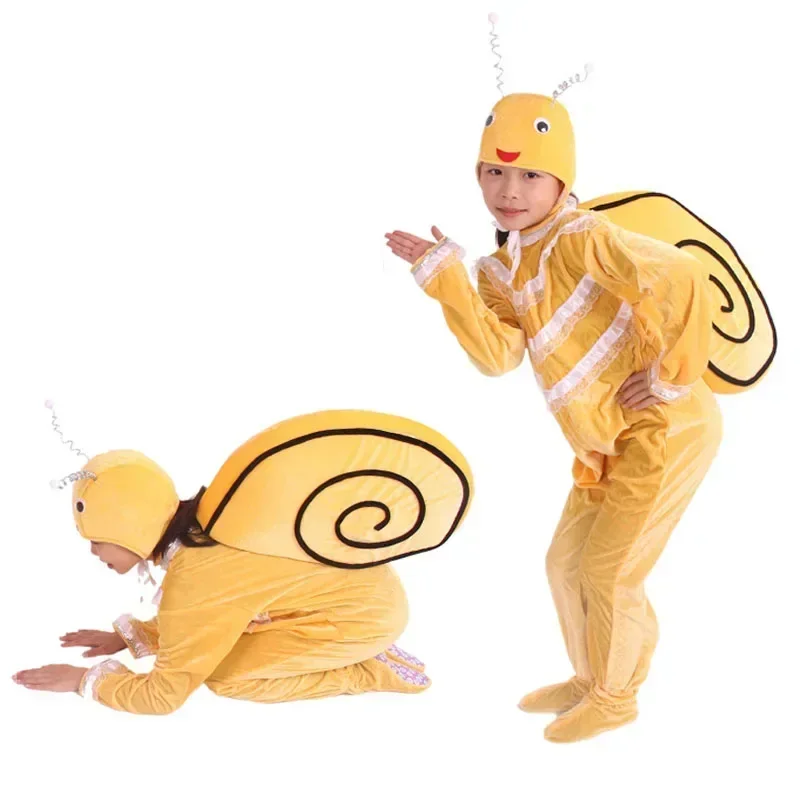 

Хэллоуин Nouveauté enfants adulte jaune mignon escargot, костюм для косплея, десертное анимиме, производительность, vêtements