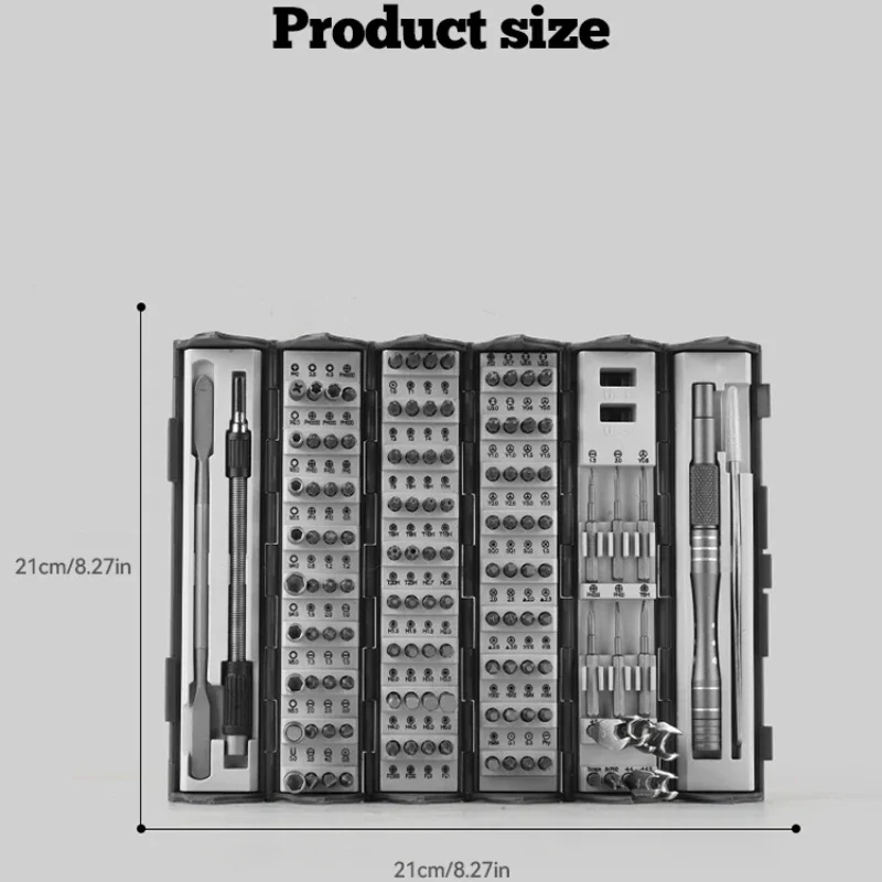 128 in 1 Precision Screwdriver Set Creative Cylinder Roll-up Case Organizer Magnetic HRC 56 Hardness Bits Space Saving Roll Box