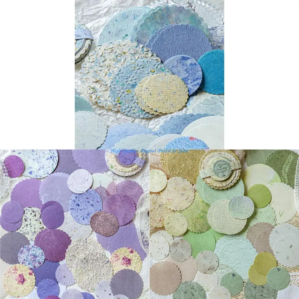 

U2JE Retro Pastel Paper Disks Notes For Scrapbooking Journaling Craft Projects