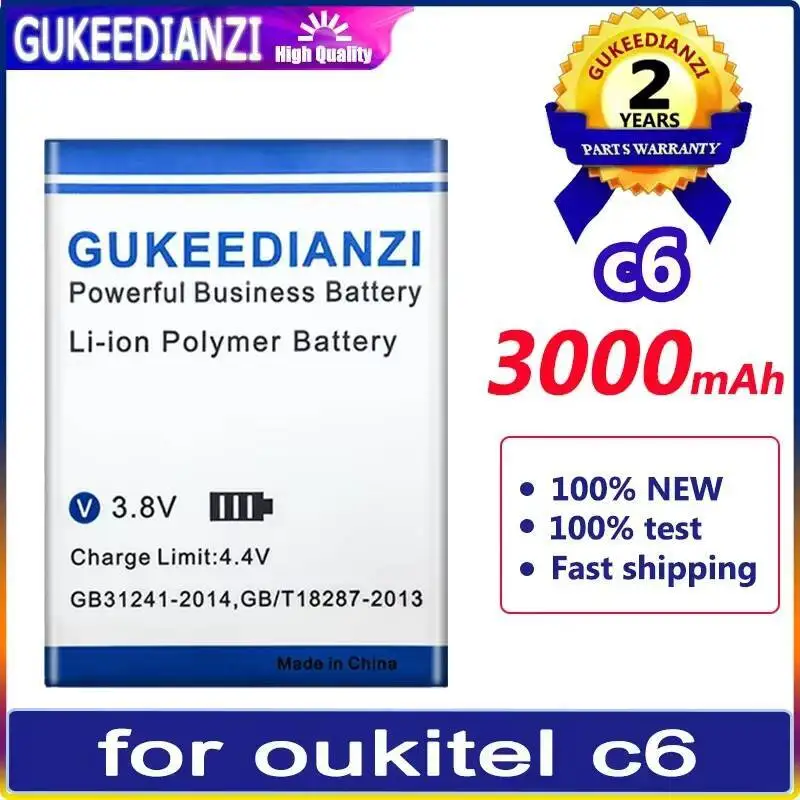 

Durable For Oukitel C6 Mobile Phone Battery Safe 3000Mah