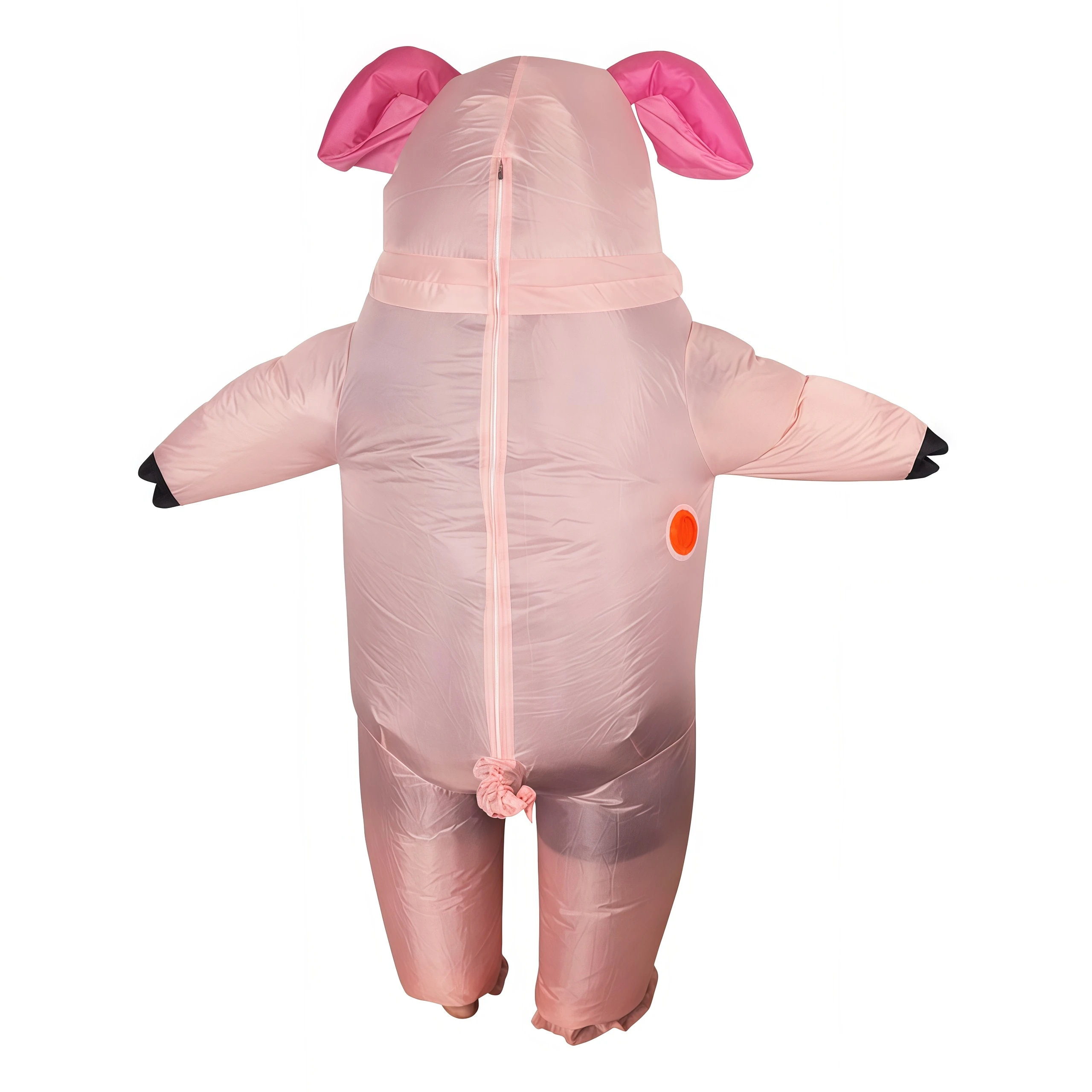 豚に乗って立つ、大人用の可愛いピンク色の豚の着ぐるみ。カーニ - Dolls のレビューと価格