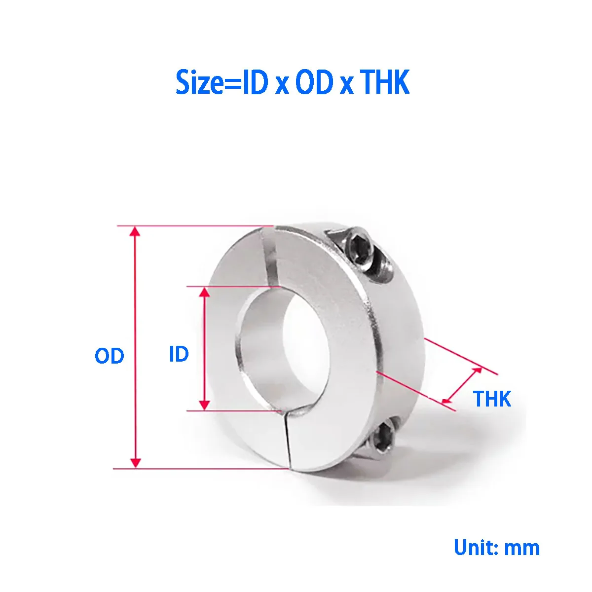 Split Clamp 304 Stainless Steel Shaft Collar Separable Stop Limit Retaining Ring For Smooth Shaft Hardware Accessories