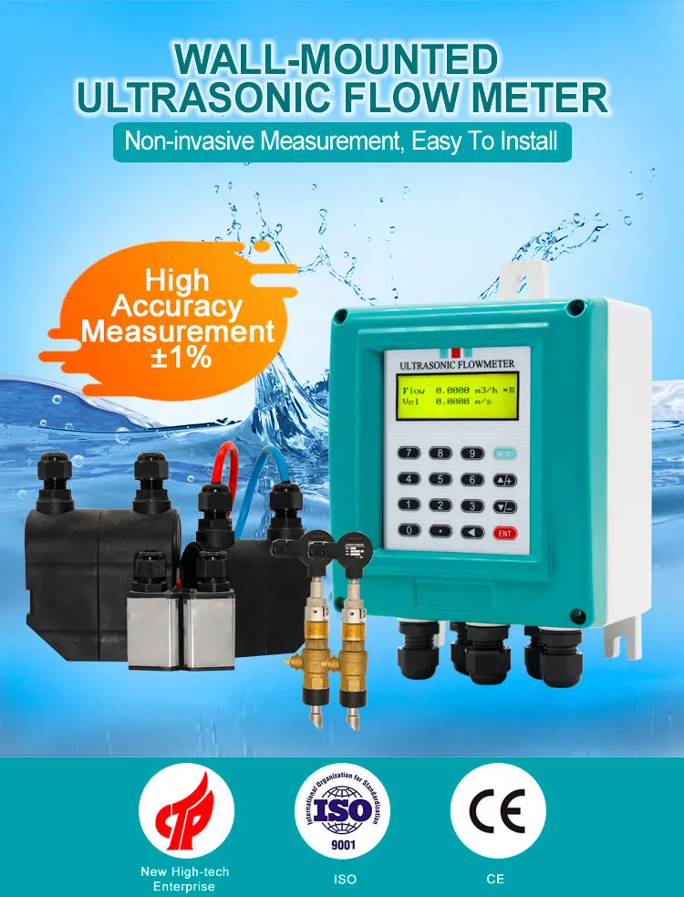 battery-powered wallmount ultrasonic flow meter