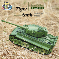DIY Building Block 4D Assembled Military Model 1/72 Wwii Tiger Tank Square Puzzle Assembly Brick Toys for Children's Gifts Kids