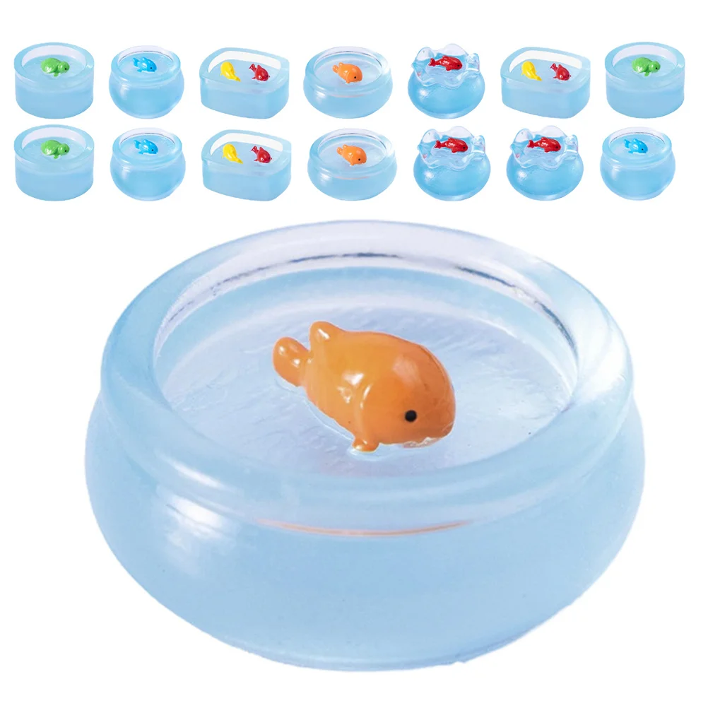 

15pcs Mini Fish Bowl For Decoration Luminous Resin Aquarium Ornaments Micro Landscape Accessories Glow In Dark