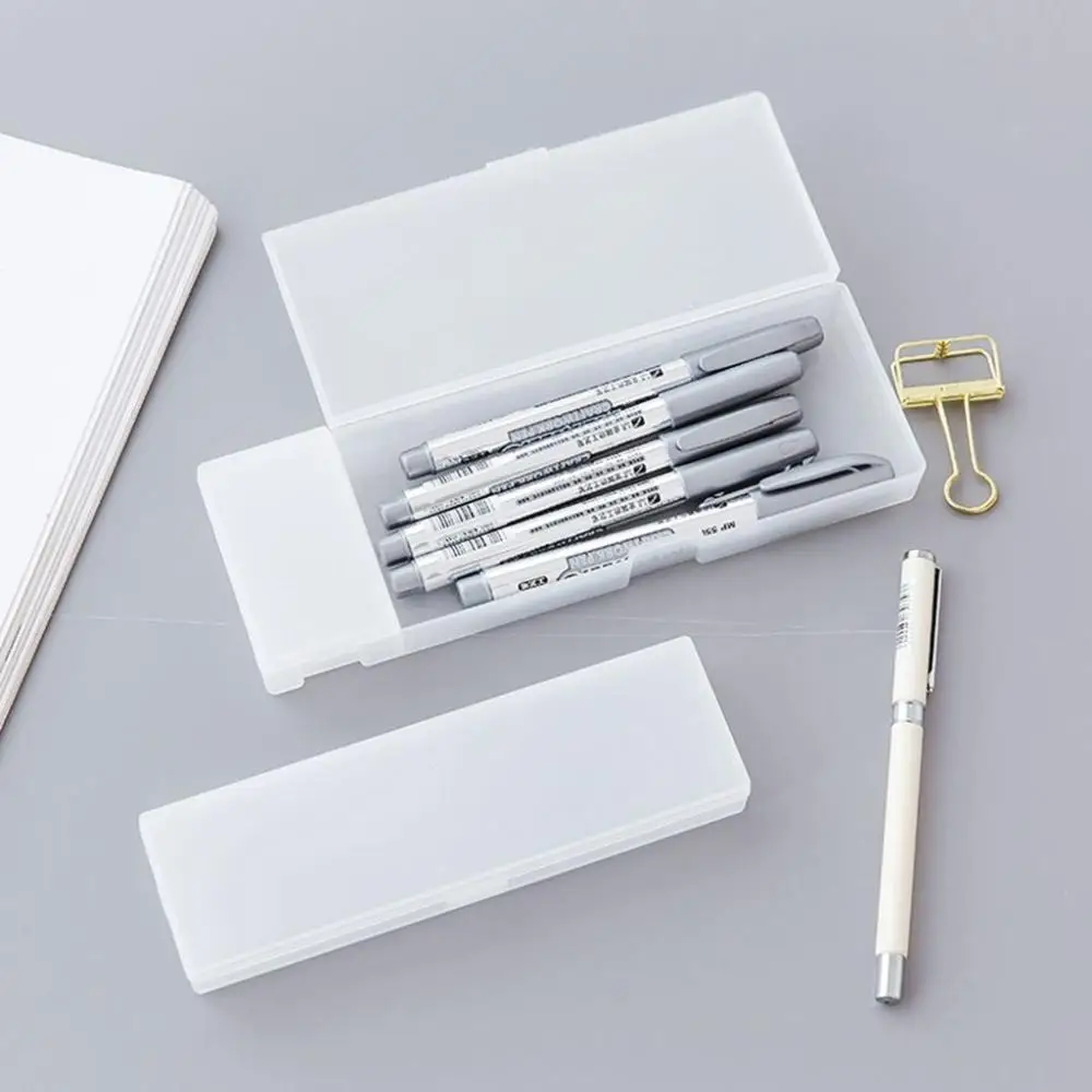 

Hard INS Translucent Kids Gift PP Material Frosted Storage Box Stationery Case School Office Supplies Pencil Cases