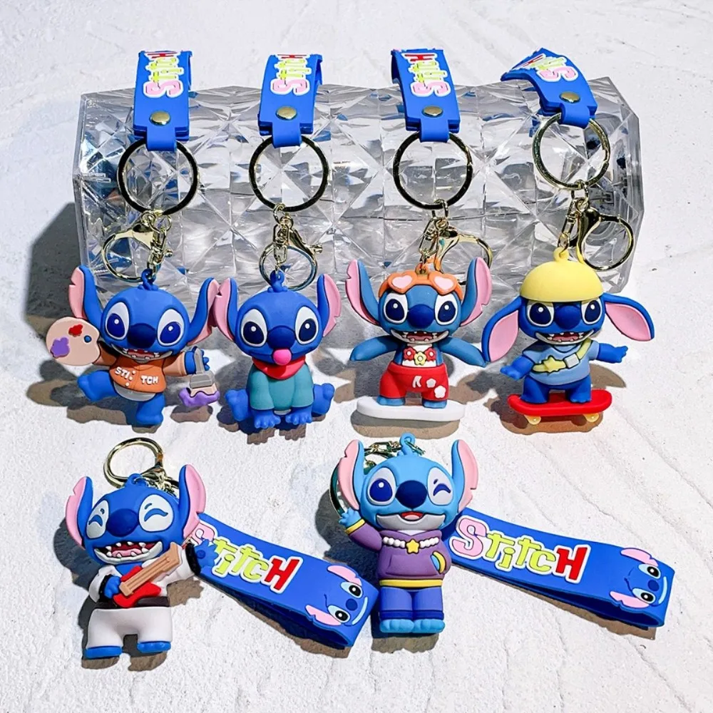 Kawaii Stitch мультяшная кукла брелок Ins креативный светящийся звуковой стежок кулон ручной работы светящаяся игрушка рюкзак кулон подарки