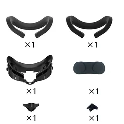 FOR Meta Quest 3 VR Comfort Kit PU Leather Face Mask Cover Silk Fabric Pad Durable Enhanced For Quest 3 Facial Interface