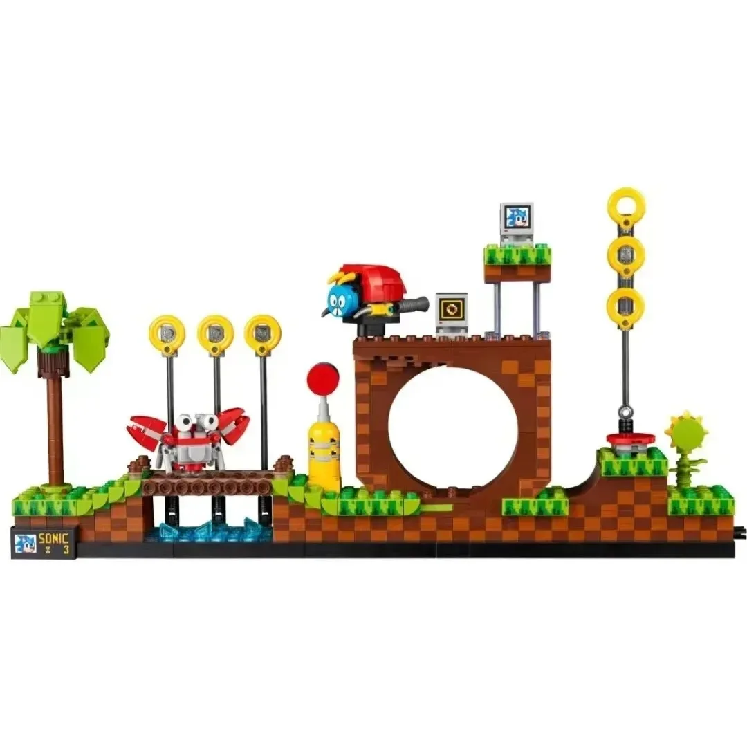 Ideas 21331 1125pcs Sonic the Hedgehogs Pop Game Green Hill Zone Model Building Set Block Bricks Kits Toys For Children Gift