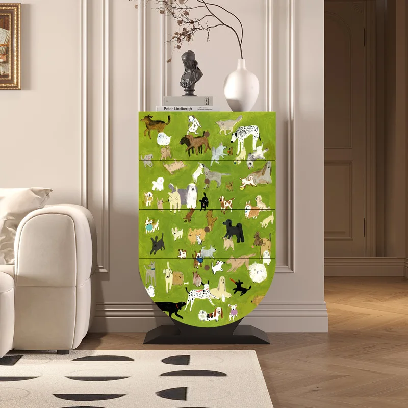 

art cute puppy four-bucket cabinet entry porch cabinet bedroom storage multi-functional sofa side