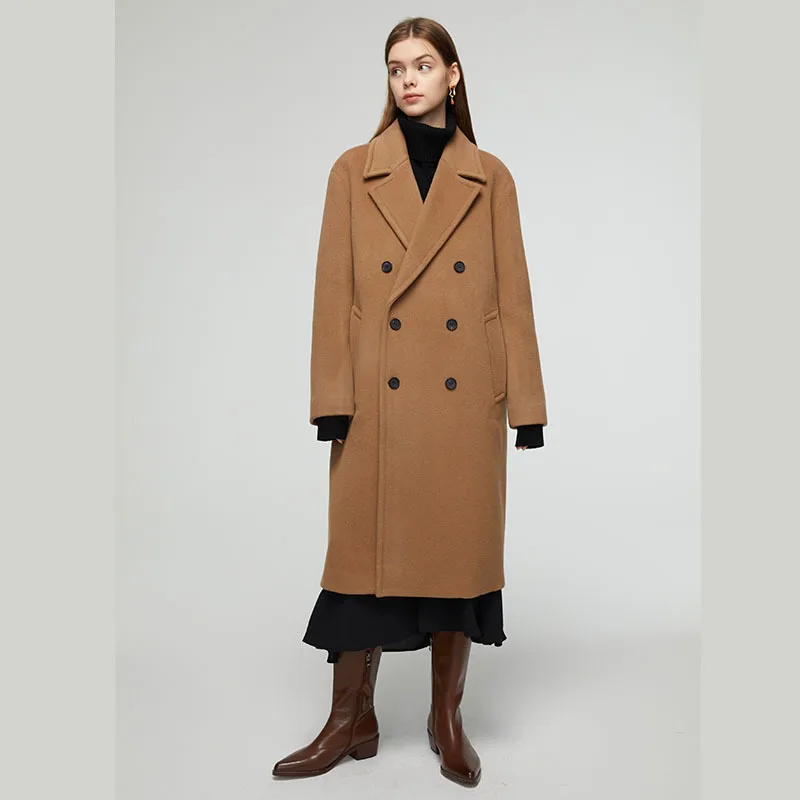 

Allingentle Khaki Women's Suit Long Blazer Woolen Fashion Jacket for Cocktail Party Daily Outfits Customize