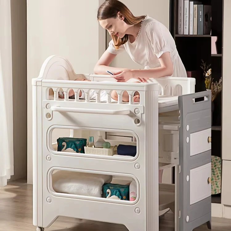Newborn Diaper Station Protecting Baby Skin Adjustable Height Organizer Dresser Care Changing Table