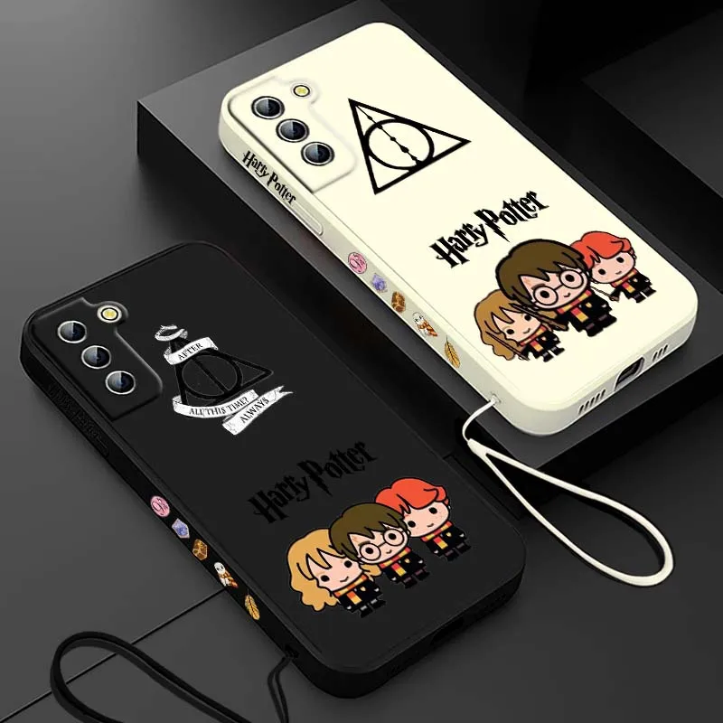 Cartoon H-Harry P-Potter For Samsung Galaxy S26 S25 S24 S23 S22 S21 S20 Ultra FE Plus Liquid Left Rope Phone Case Cover