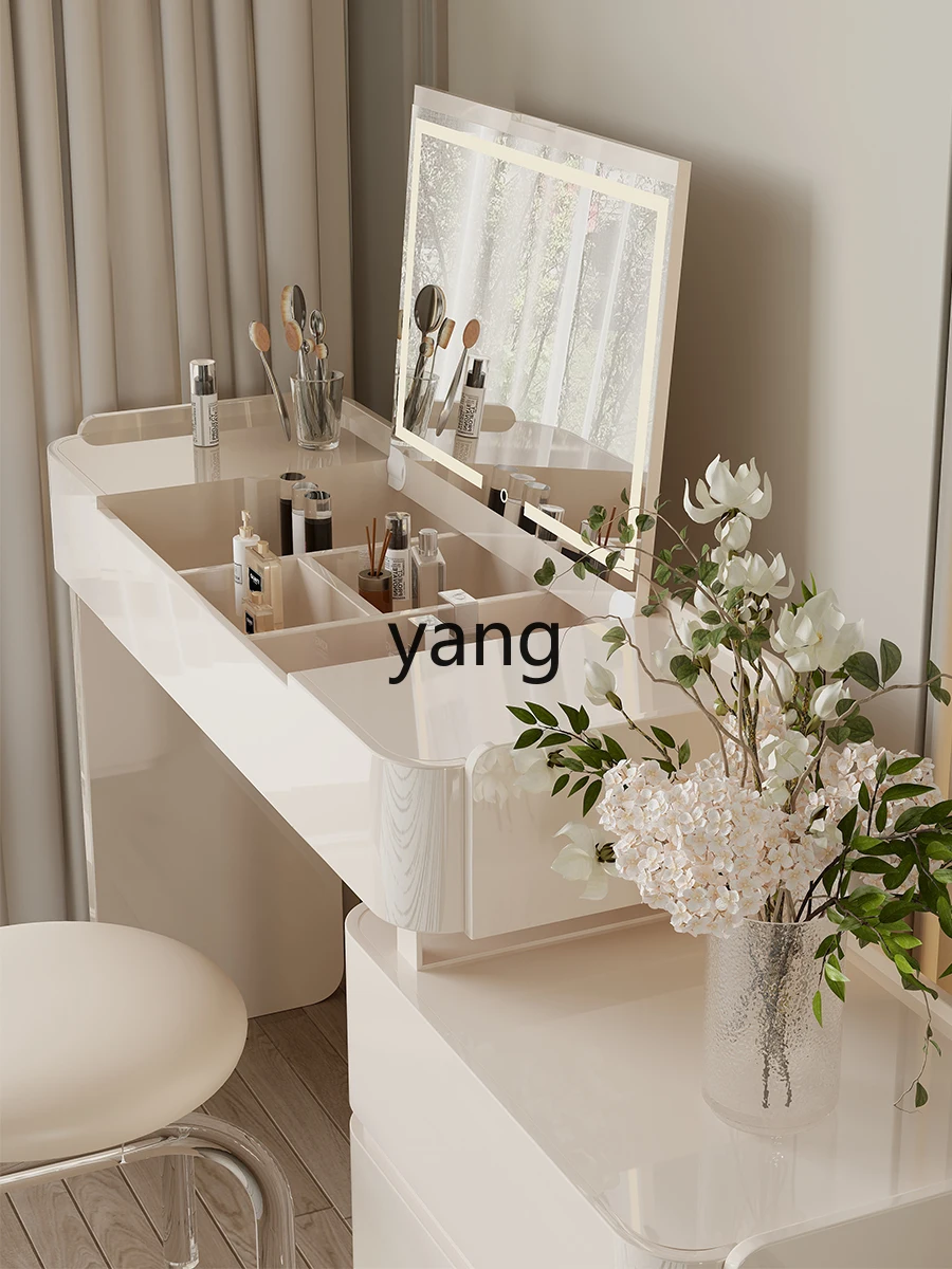 LMMsolid wood dresser, chest, integrated bedside storage cabinet, light flip cover makeup table