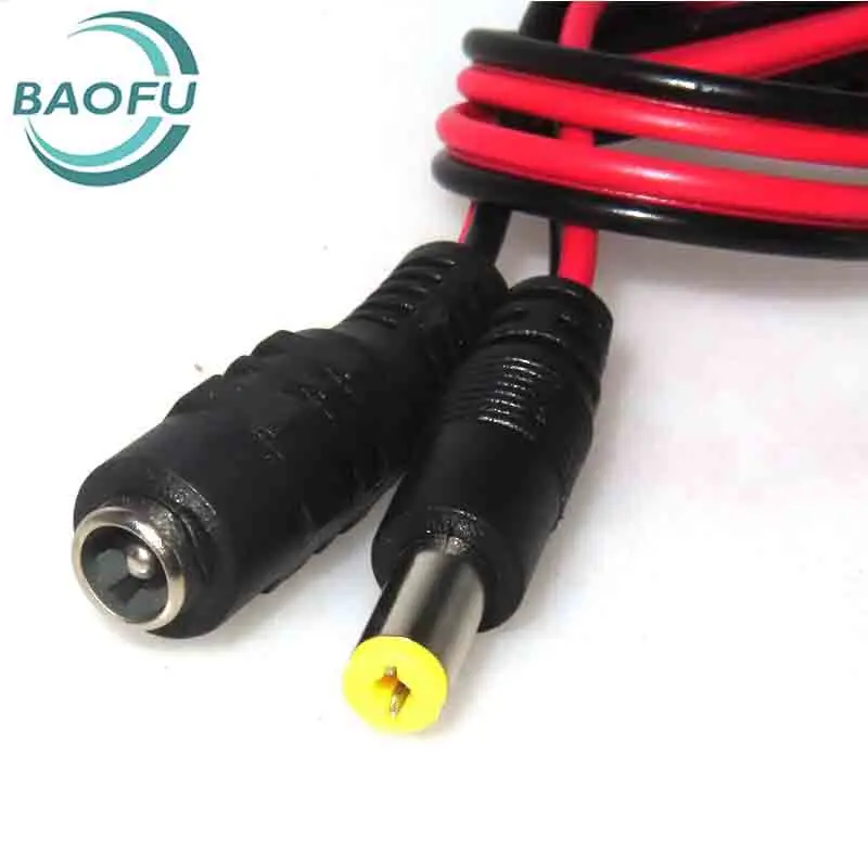 5pcs 12V24V female male connector plug red and black power cord monitoring power supply male and female connector DC power cord