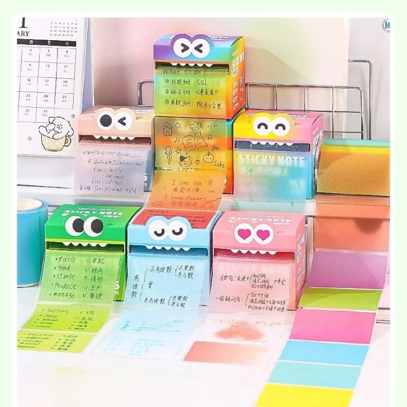 Gradient Pull-out Sticky Notes, Pearlescent Transparent Material, Students Use Exam Note-taking Stickers for High-value Error