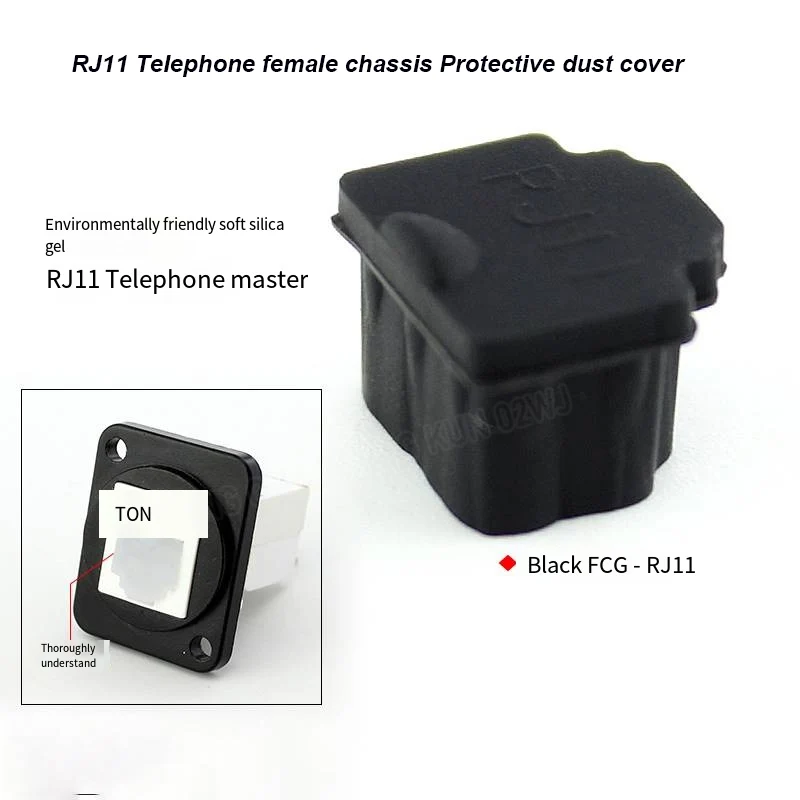 

3PCS Soft Silicone FCG-RJ11 Female Socket Dust Protection Plug Waterproof Cover Soft Silicone Plug Black/Transparent