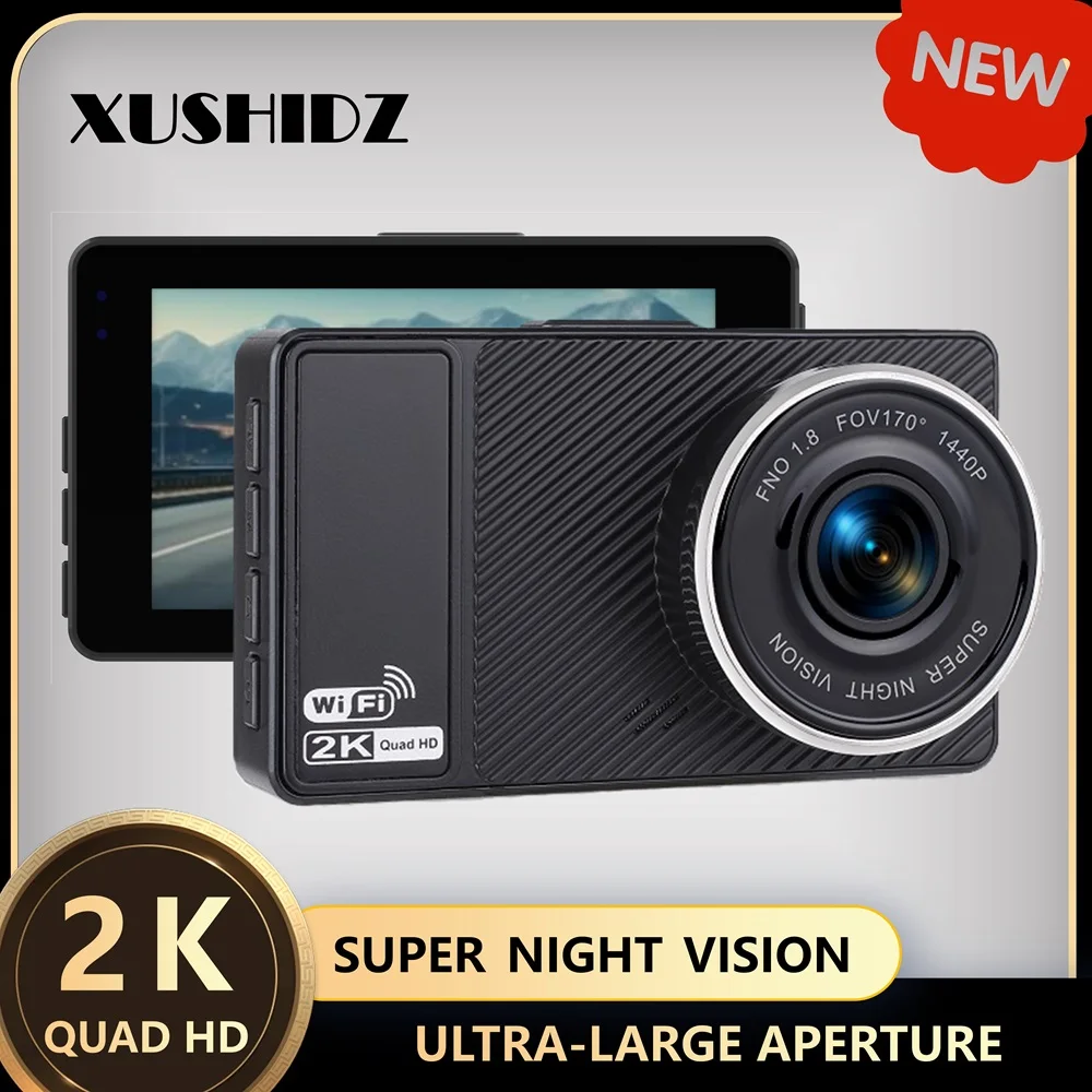 

XUSHIDZ X18PRO 2K WiFi Dash Cam, 24H Parking Monitor, Rear Cam, Night Vision, Car DVR, Vehicle Recorder, Dual-Channel DVR, HDR