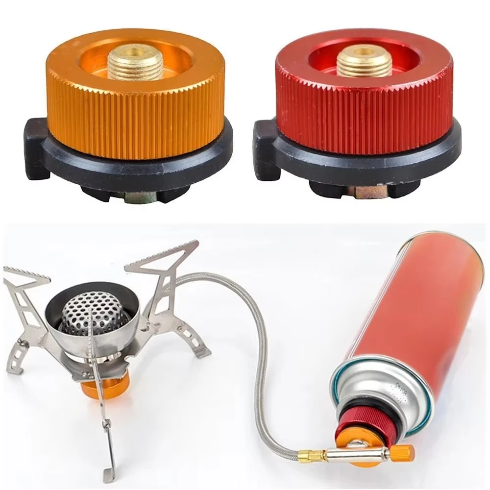 Outdoor Camping Hiking Stove Burner Split Type Furnace Converter Connector Auto-Off Gas Cartridge Tank Cylinder Adapter