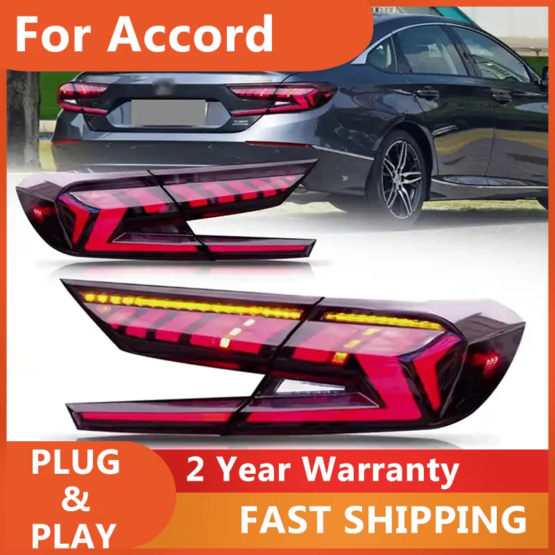 

Автомобильные аксессуары для Honda Accord 10th задний фонарь 2018-2021 Accord задний фонарь задний DRL указатель поворота противотуманный тормоз задний ход