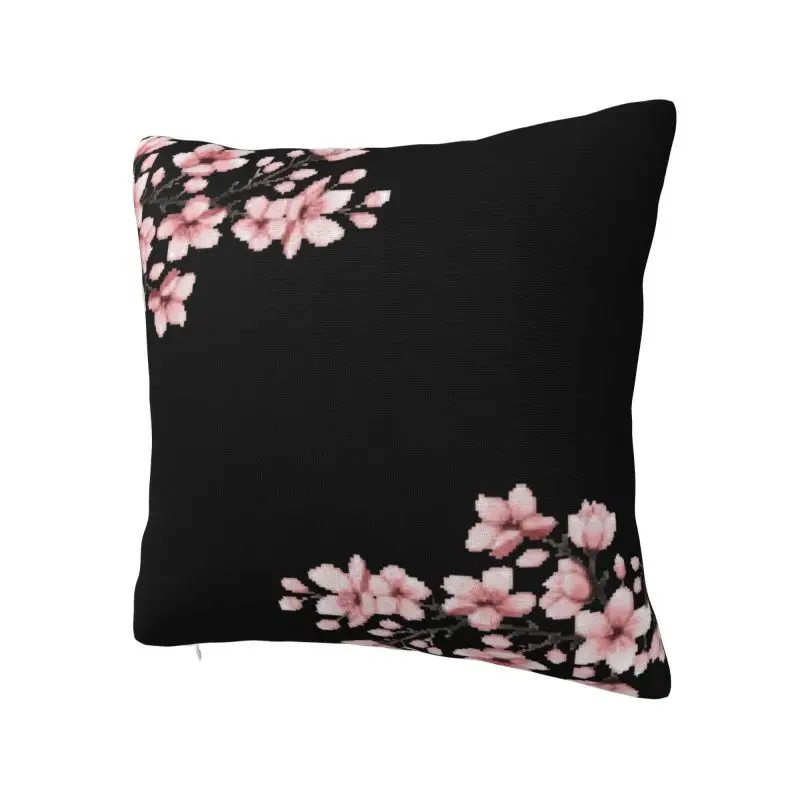 Vintage Floral Cherry Blossoms Cushion Cover Japanese Sakura Flowers Soft Luxury Pillow Decoration Salon