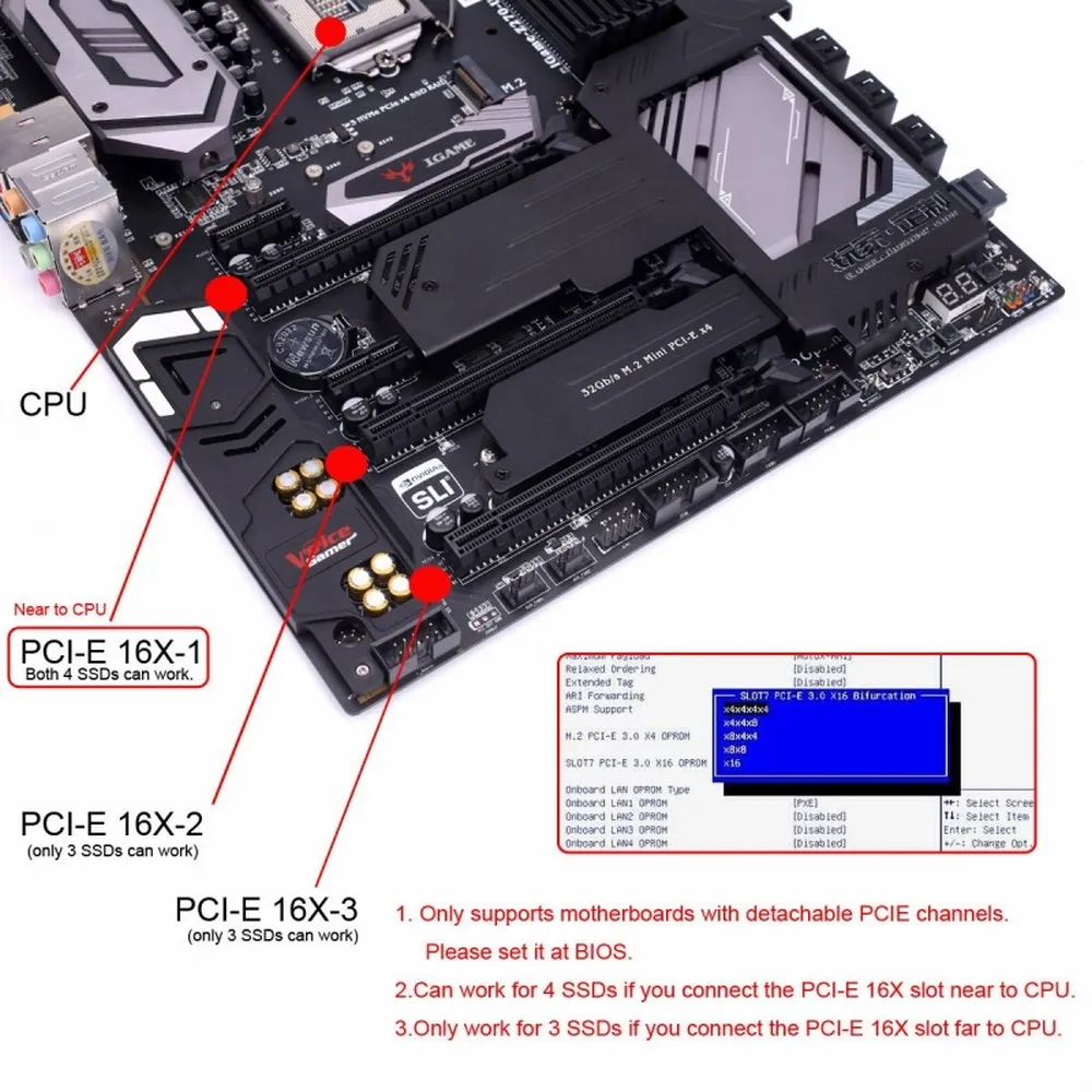 ADT-Link Oculink PCIe 3.0 4.0X16 إلى Dual SFF-8612 8i SFF8611 8x VROC بطاقة محول لبطاقة الرسومات SSD اللوحة الرئيسية NVME