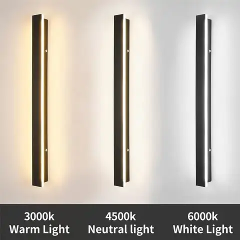 Outdoor Waterproof Long Strip Wall Lamp Balcony Villa Courtyard Lamp  Modern  And Simple Exterior Wall Lamp In Front Of The Door