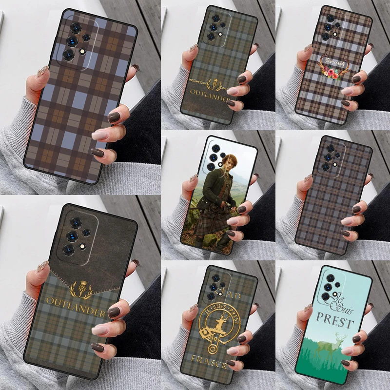 Outlander Fraser Tartan Phone Case For Samsung Galaxy S23 S21 S20 FE S24 S22 Ultra Note20 S10 S9 S8 Plus A40 A52 A12 A13 A53