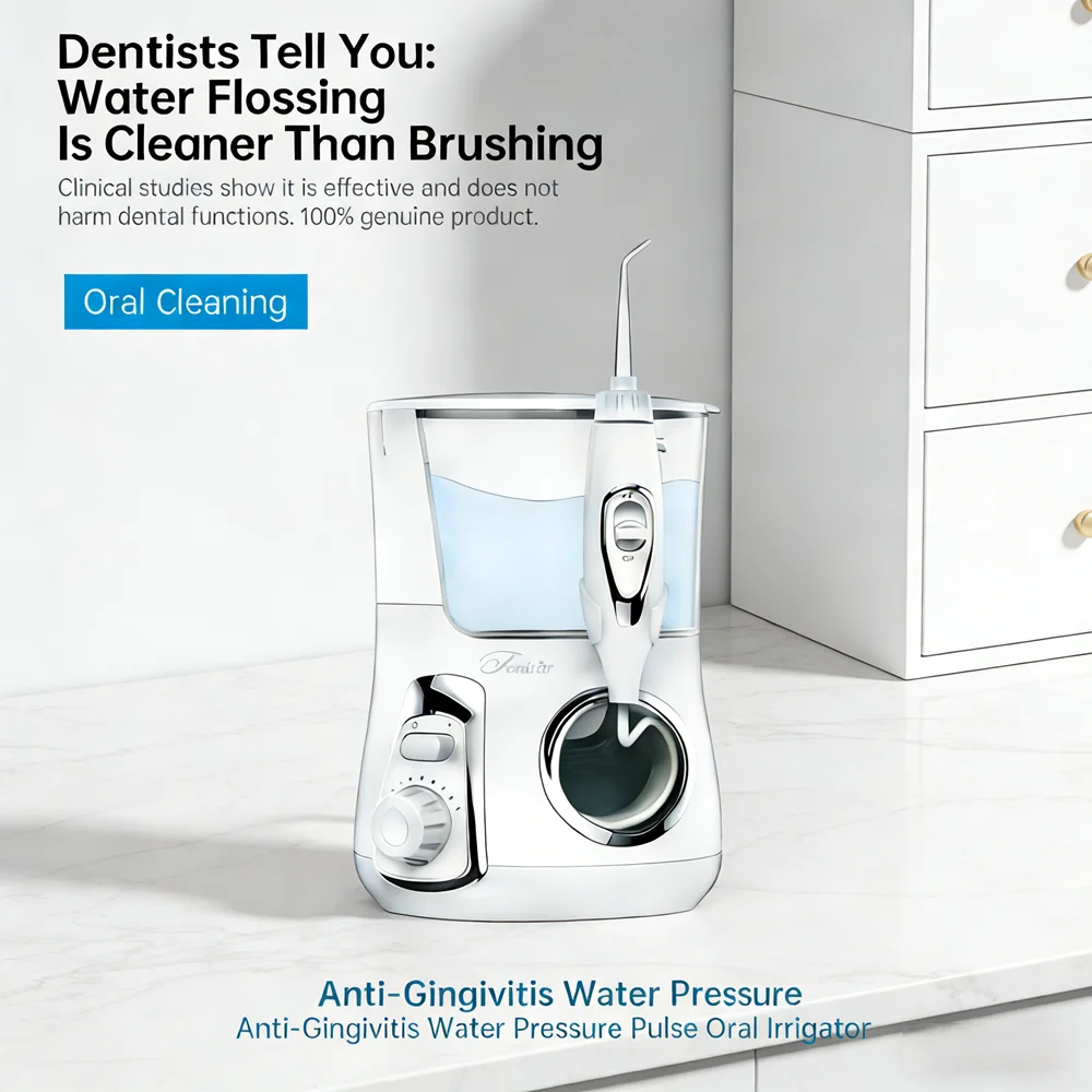 

Electric Water Flosser 10 Modes 5 Nozzles 800ML Large Tank Desktop Oral Care for Family