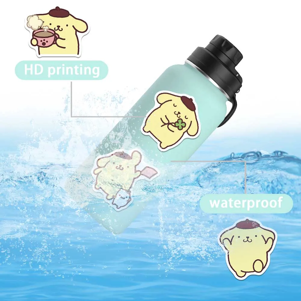 50/100pcs Sanrio Cute Pompompurin Dog Anime Cartoon Stickers DIY Scrapbook Phone Laptop Guitar Stationery Kid Graffiti Sticker