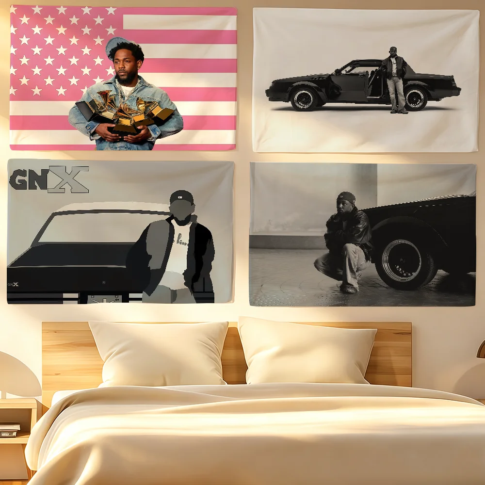Singer K-Kendrick L-Lamar Flag Tapestries For Classroom Dormitory Camping Picnic Party Cheering Home Indoor Outdoor Decor