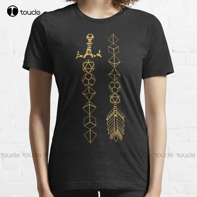 Polyhedral Dice Set Sword And Arrow Tabletop Rpg Gaming T-Shirt Girls White Shirt Custom Aldult Teen Unisex Xs-5Xl Gift