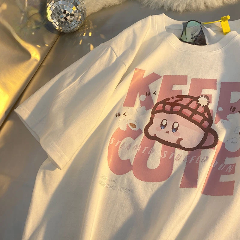 T-shirt da donna moda manica corta da donna di marca allentata a mezza manica Top Ins marea All Match versione coreana magliette grafiche Goth