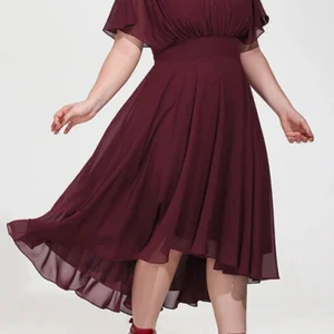 فستان أم العروس من الشيفون حجم كبير رقبة مستديرة الخصر فستان حفلة فساتين نسائية 2024 أفضل 12 فستان مبيعات لجدة العروس - No8