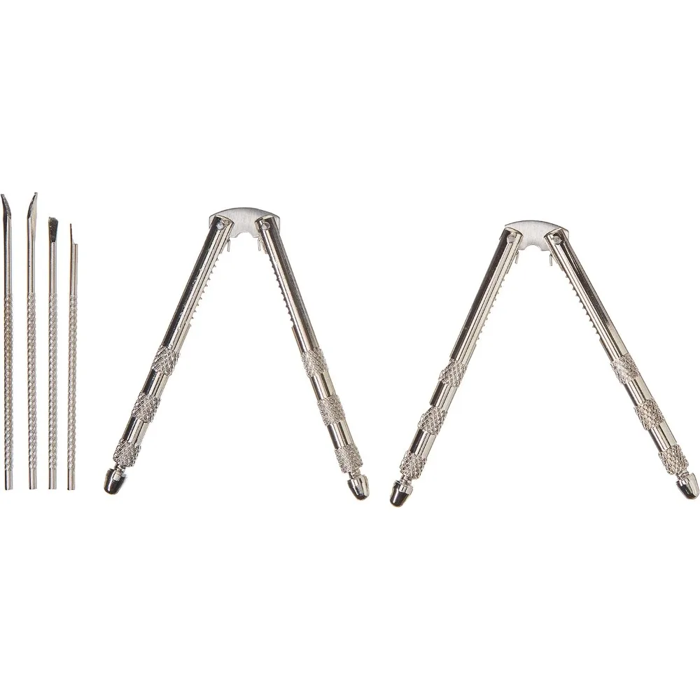 2 Nut Crackers and 4 Picks Set, Stainless Steel, White view 2