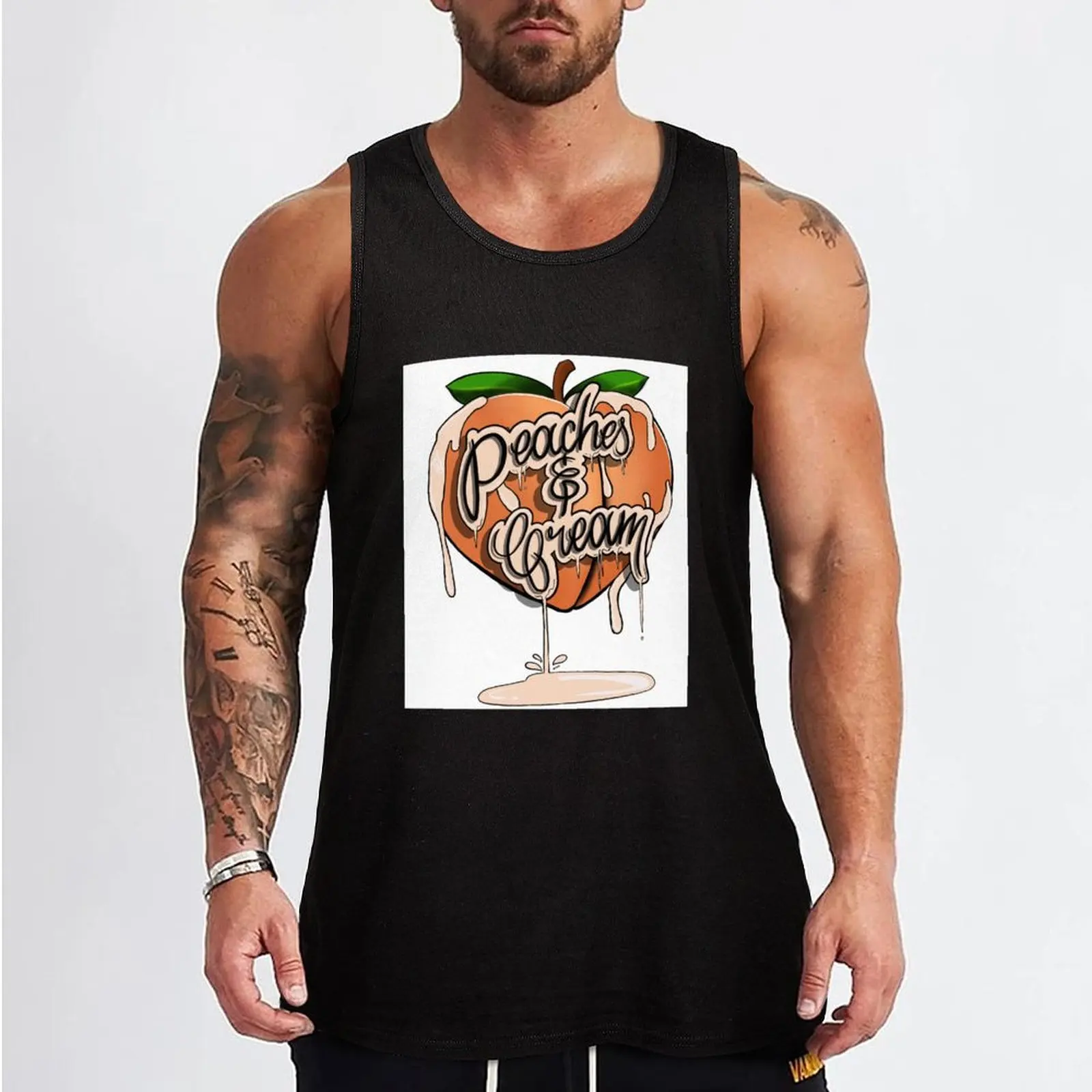 Peaches and Cream Tank Top T-shirts men Men's gym singlet for men summer Men's tops