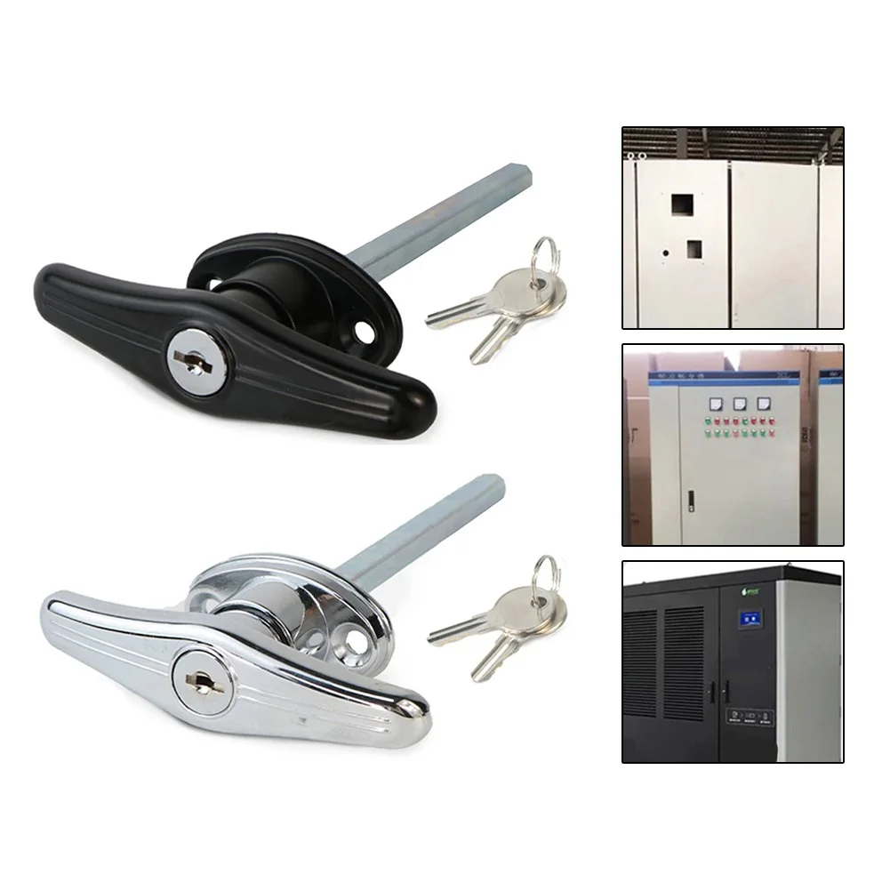 Garage Door Lock T-Handle Lock Alloy Connecting Rod Chassis T-Handle Door Lock Garage Lock Door Handle With Locks