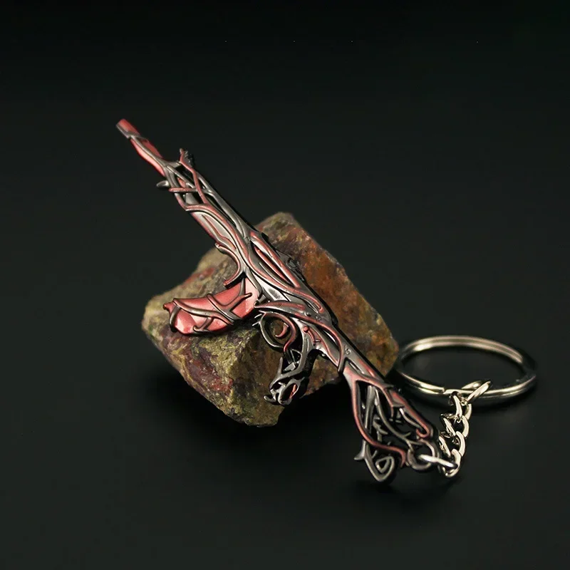 8cm valorant chaveiros gaias vingança laranja vandal periférico metralhadora arma de metal modelo jogo exibição presentes brinquedos para crianças