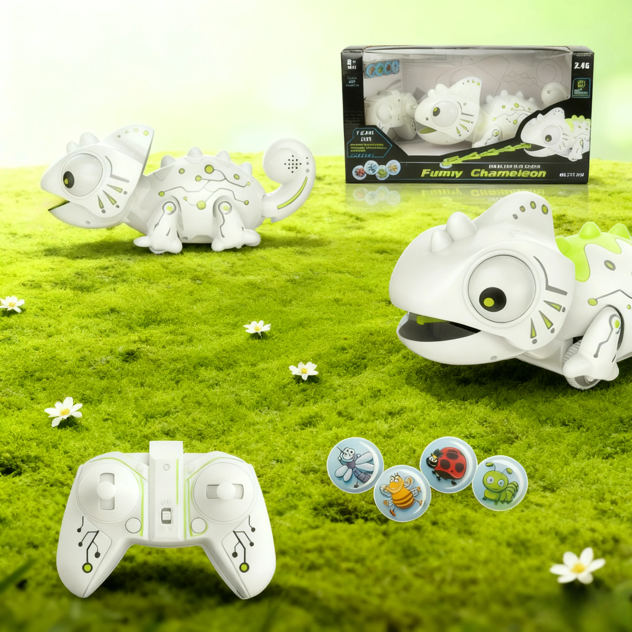 RC Chameleon 2.4G ไดโนบอทอัจฉริยะ ของเล่นรีโมทคอนโทรล รถเลี้ยงสัตว์เลื้อยคลานไฟฟ้า หุ่นยนต์สัตว์ ของขวัญสำหรับเด็ก