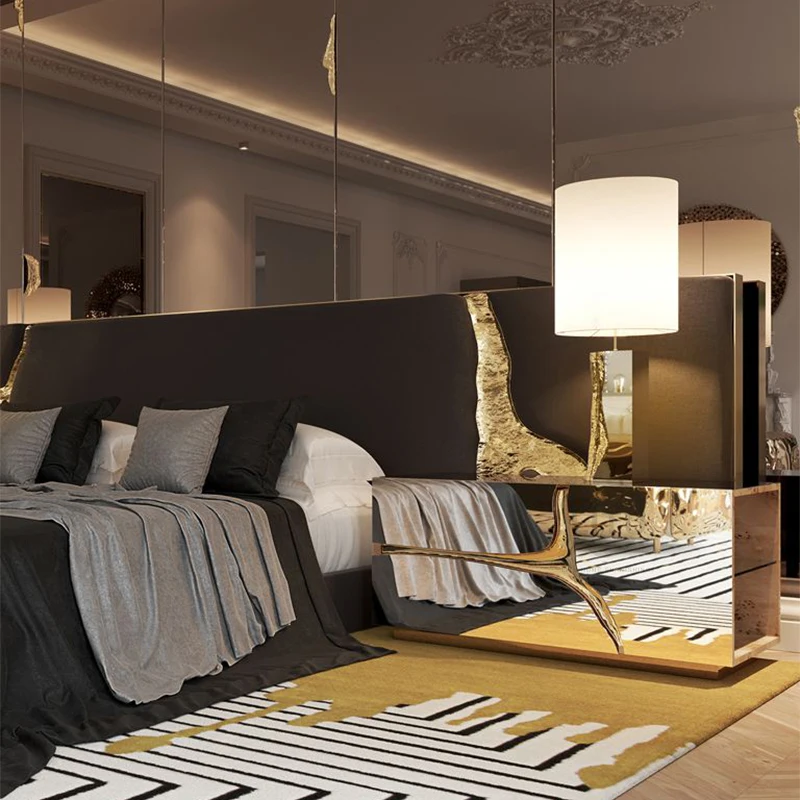 

Luxury dining table, modern luxury style metal bedside table