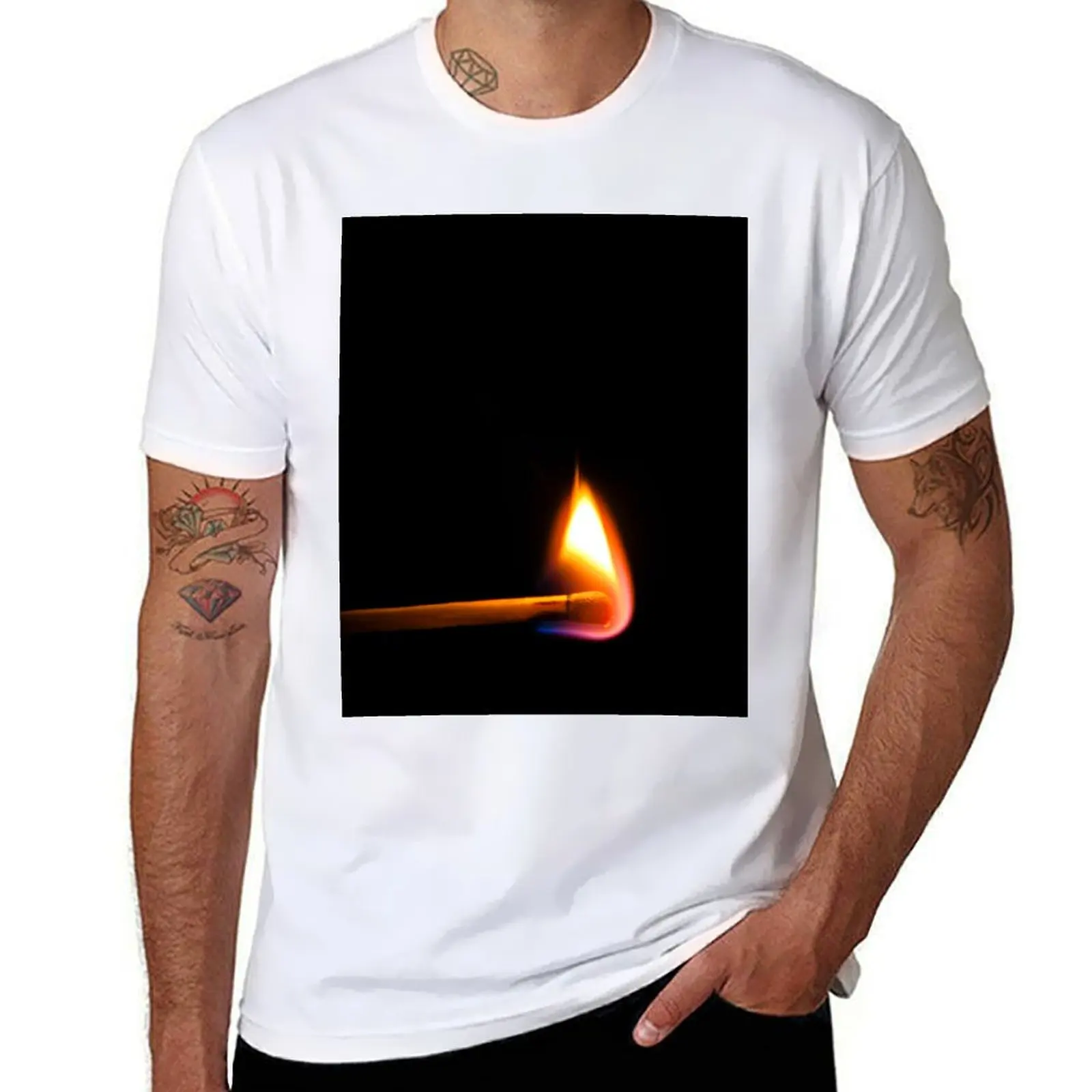 

Bright burning Match in dark T-Shirt t shirt personalised t shirt for man 100 percent cotton T-Shirt