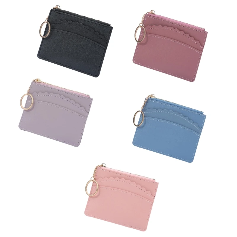 Convenient Card Holder Storage with 4 Slots and Zipper Pocket for Business Travel and Everyday Use