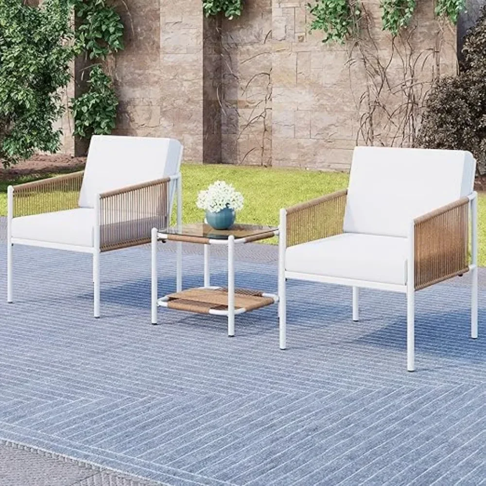 Furniture  Wicker Set, Outdoor Patio Furniture Rattan Conversation Set, All Weather Patio Set Loveseat Sofa for Backyard, Balcon