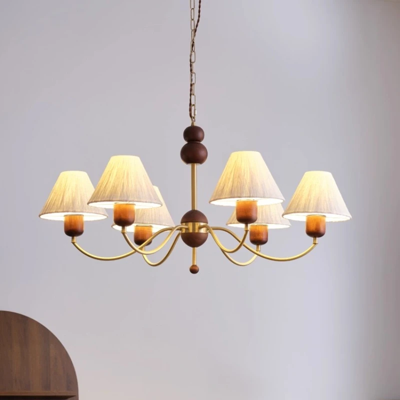 

2026 for Japanese Wabi Sabi All Copper Wood Chandelier Round Rice Paper Pendant Light for Living Room Bedroom Restaurant