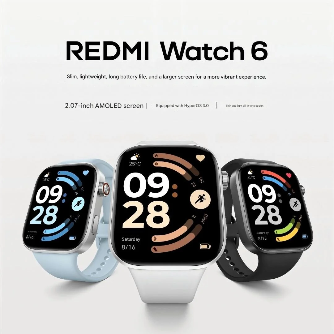 Nuevo reloj inteligente Xiaomi Redmi Watch 6 versión global 2026 con batería de 550 mAh y duración de 24 días y pantalla AMOLED de 2.07 pulgadas