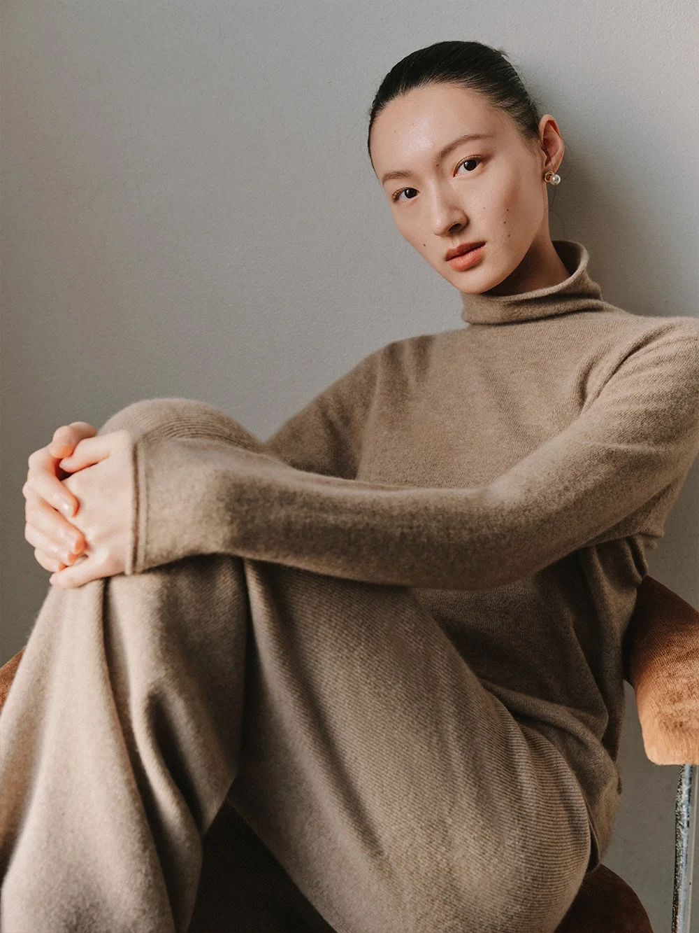 

Mannala High Collar Camere Sweater Inner Wear Original Fce Warmth No Dye Autumn Winter Women's Loose Fit Long Sve