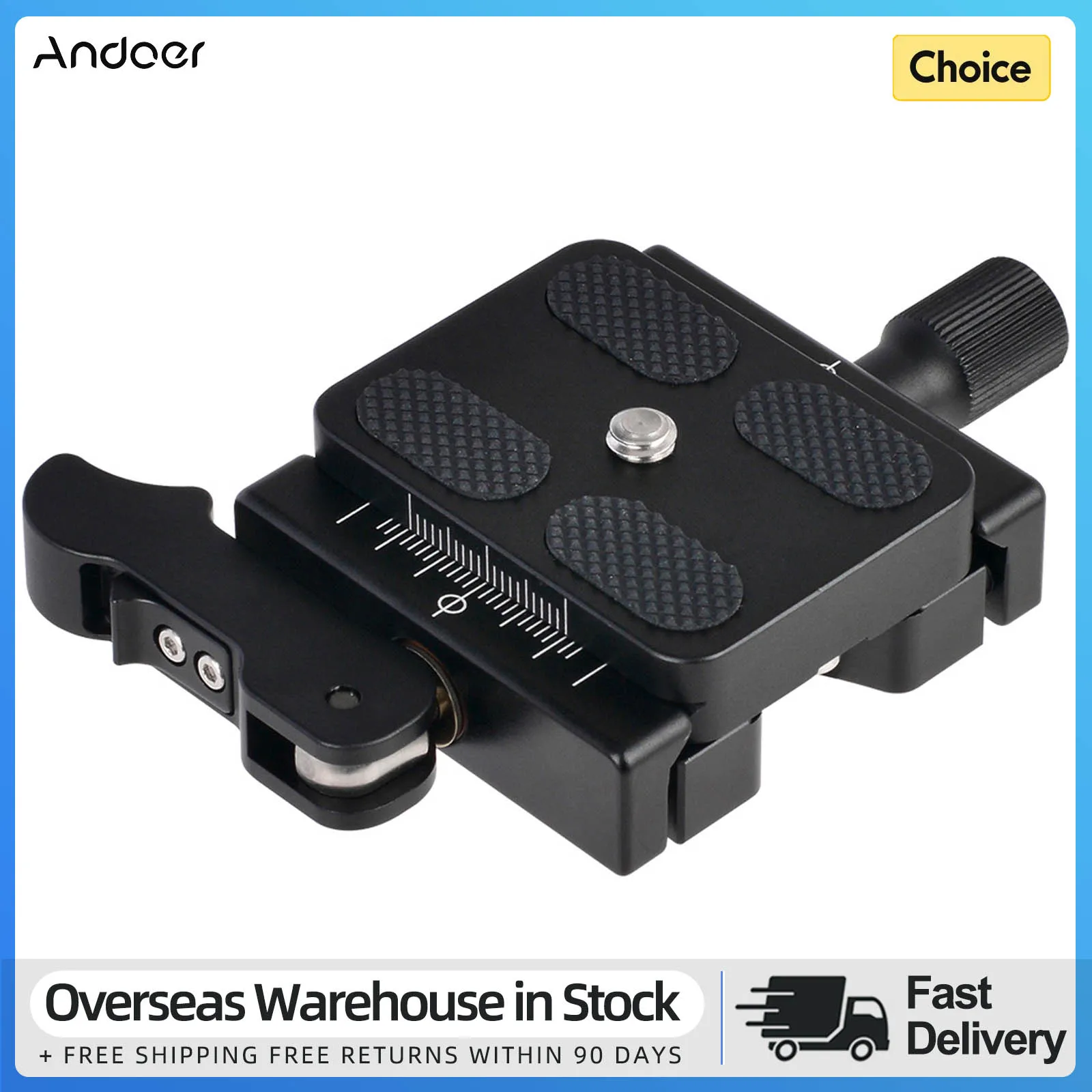 Andoer Quick Release Clamp & Quick Release Plate with 1/4 & 3/8 Screw Hole for Arca Swiss Standard Quick Release Plate Ball Head