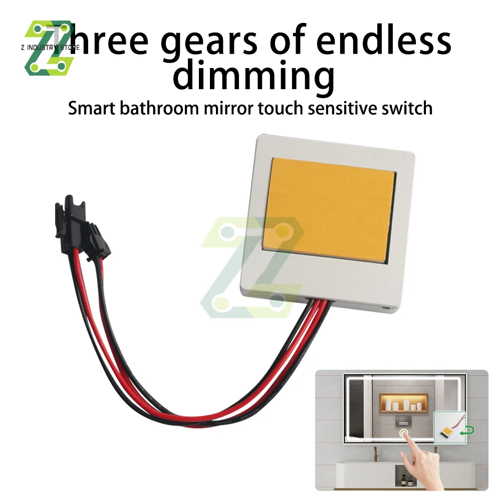 Mirror Lamp Touch Sensor Dimmer AC110-220V LED Control Module Isolated Touch Switch for Bathroom Mirror Adjustable Brightness