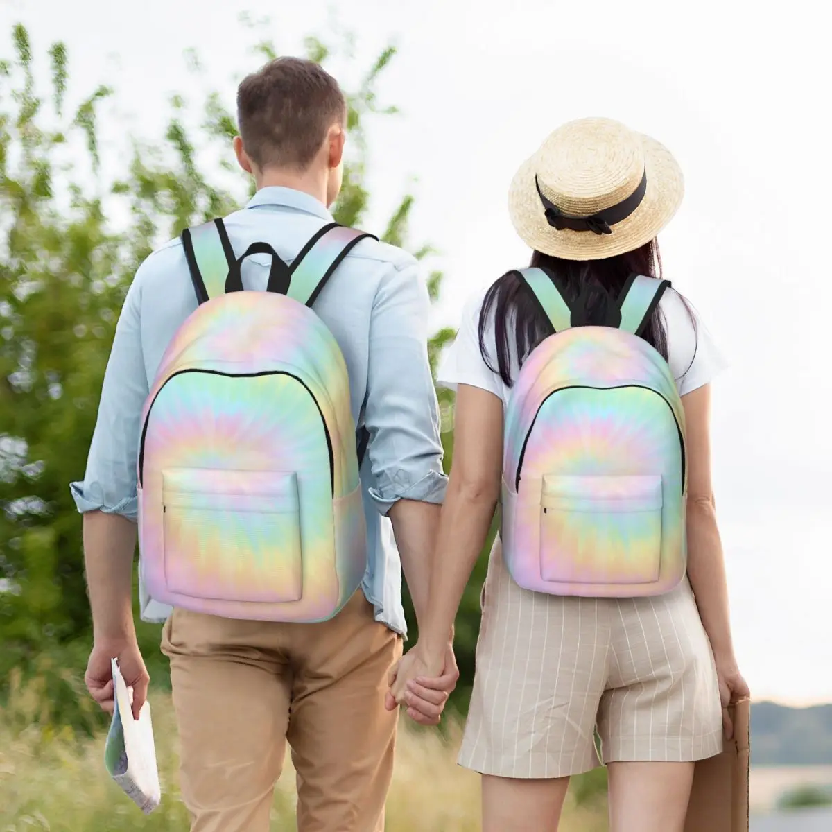 

Рюкзак с пастельным принтом Tie Dye, студенческая сумка для книг для мальчиков и девочек, детская школьная сумка, компьютерные сумки на плечо для мужчин и женщин