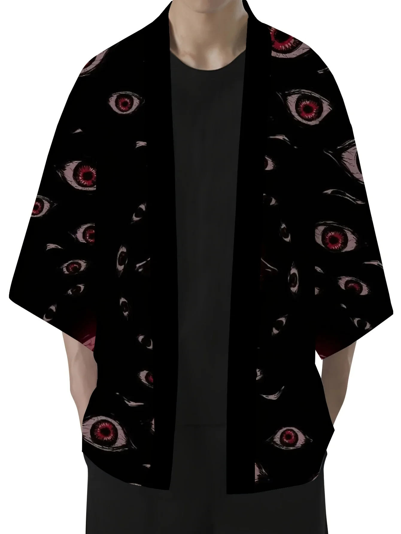 Kimono Masculino de Verão 2026 com Estampa 3D, Respirável, Leve, Casual, Moderno, para Uso Externo e Urbano